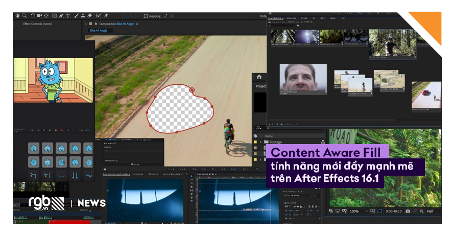 Не работает content aware fill after effects