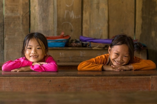 Nụ cười trong sáng của trẻ em người dân tộc tại trường (Ảnh: Rehahn)