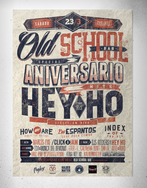 ANIVERSARIO HEY HO + OLD SCHOOL BAR by Overloaded design