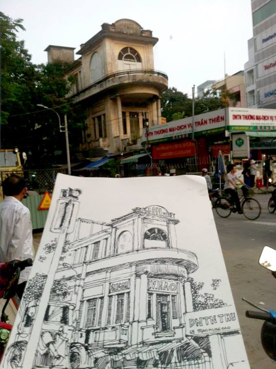 “Saigon - Những góc phố bị lãng quên”, anh Vũ Đức Chiến, sáng lập cộng đồng Urban Sketchers Vietnam
