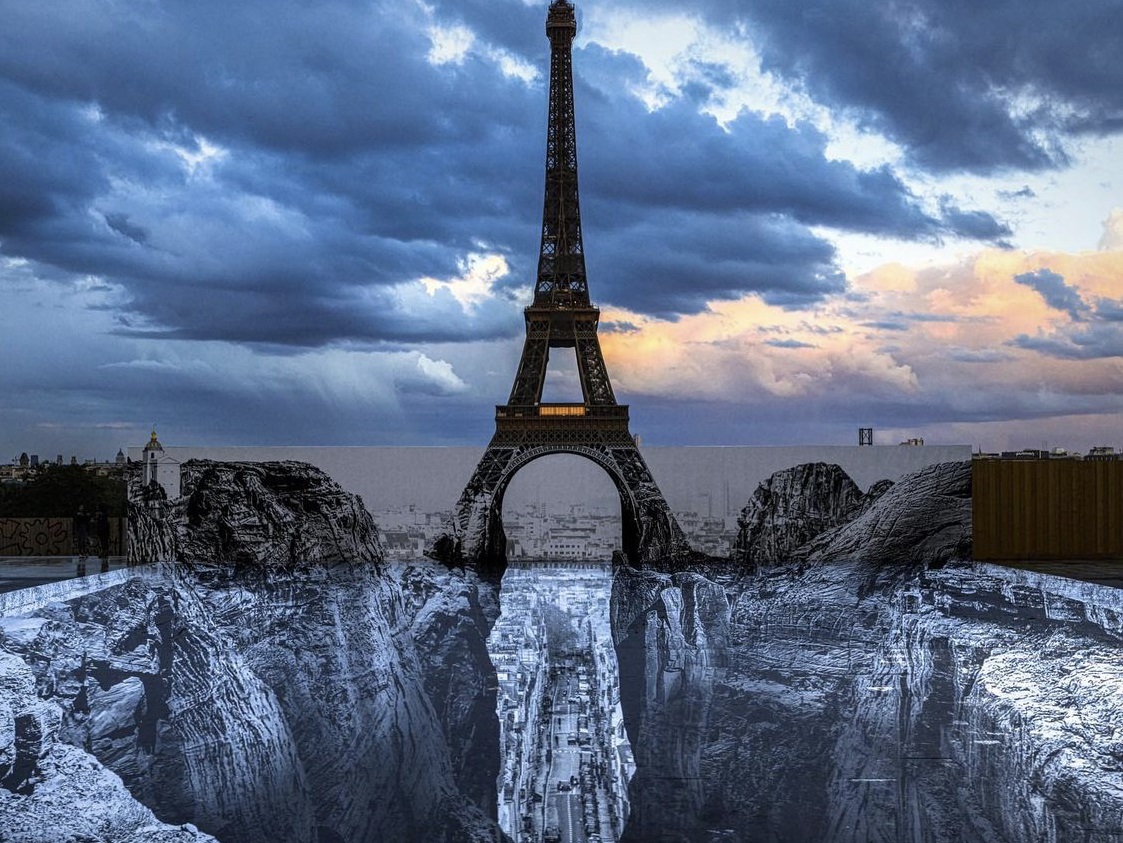 Tranh Dán Tường 3D Thành Phố Tháp Eiffel Paris Pháp